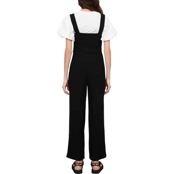 Maje Pampi Crepe Logo Button Overall Jumpsuit, EU Size 40 - Picture 4 of 16